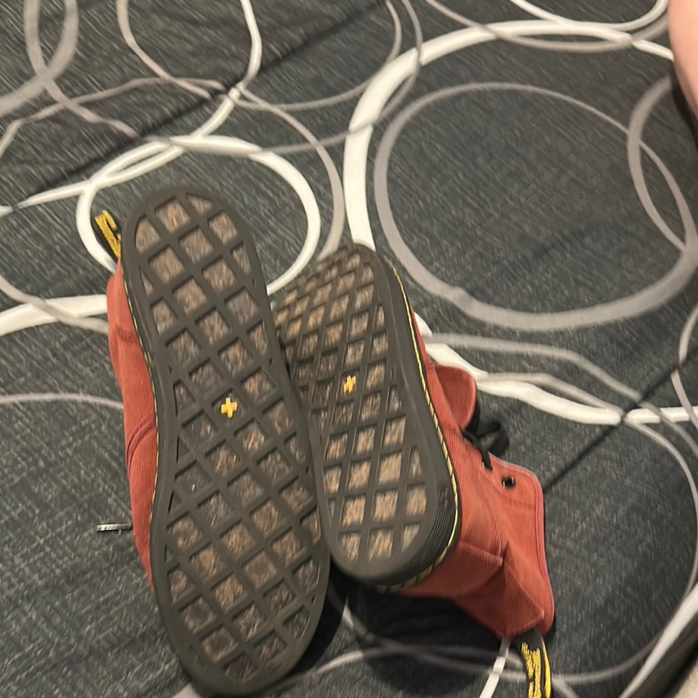 Dr. Martens Women's Rust Red Canvas Combat Boots - Picture 3 of 6
